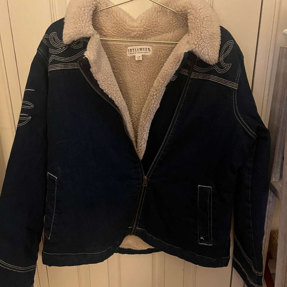 Idyllwind Dark Blue Denim Jacket with Shearling Lining
